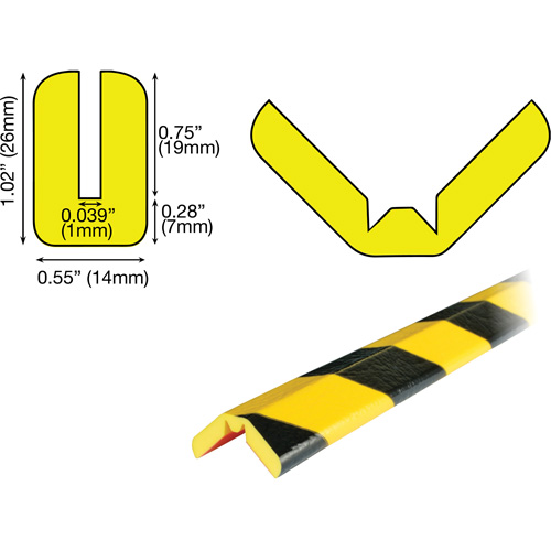 Butoir de protection de rebords mod&egrave;le W 5M, Longueur 16,42' (5 m) Helyx Safety & Industrial Supplies