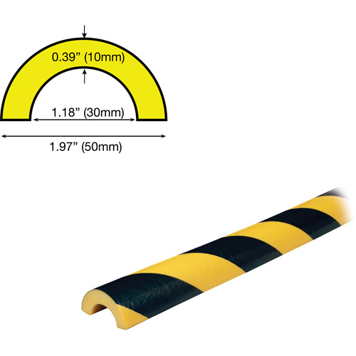 R30 Profile 5M Pipe Protection Bumper Guard, 2' (0.6096 m) Long Helyx Safety & Industrial Supplies