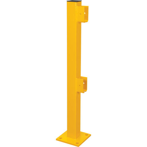 End Post for Light-Duty Guard Rails, Steel, 42" H, Safety Yellow Helyx Safety & Industrial Supplies