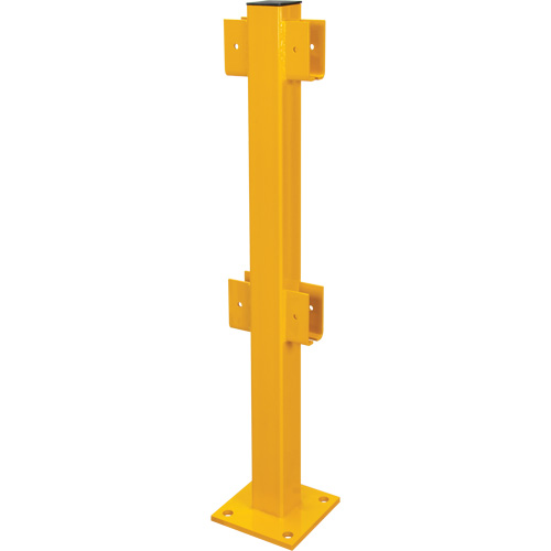 In-Line Post for Light-Duty Guard Rails, Steel, 42" H, Safety Yellow Helyx Safety & Industrial Supplies