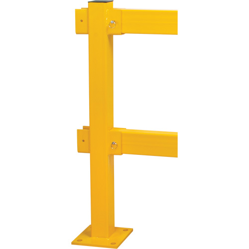 In-Line Post for Light-Duty Guard Rails, Steel, 42" H, Safety Yellow Helyx Safety & Industrial Supplies
