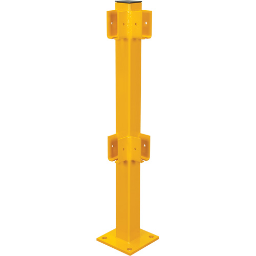 Corner Post for Light-Duty Guard Rails, Steel, 42" H, Safety Yellow Helyx Safety & Industrial Supplies