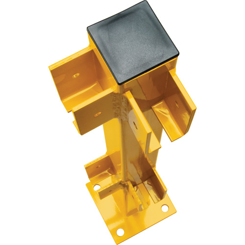 Corner Post for Light-Duty Guard Rails, Steel, 42" H, Safety Yellow Helyx Safety & Industrial Supplies