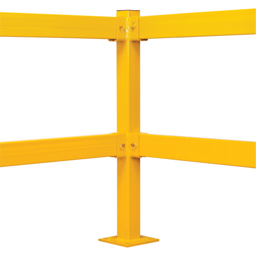 Corner Post for Light-Duty Guard Rails, Steel, 42" H, Safety Yellow Helyx Safety & Industrial Supplies