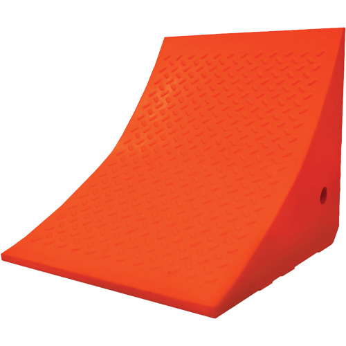 70 Ton Large Equipment Wheel Chock, Urethane, Orange Helyx Safety & Industrial Supplies