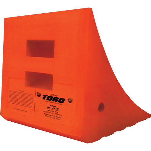 70 Ton Large Equipment Wheel Chock, Urethane, Orange Helyx Safety & Industrial Supplies