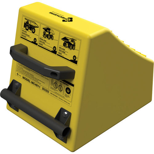 Checkers Safety Heavy-Duty Ultra Class Mining Wheel Chock, HDPE, Yellow, 14-1/2" W x 17-1/2" D x 16" H Helyx Safety & Industrial Supplies