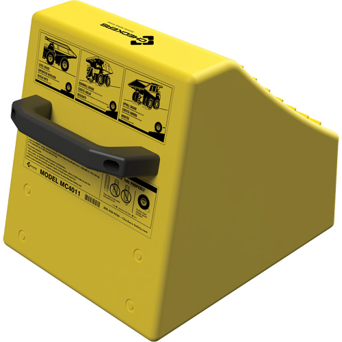 Checkers Safety Heavy-Duty Ultra Class Mining Wheel Chock without Bracket, HDPE, Yellow, 14-1/2" W x 17-1/2" D x 16" H Helyx Safety & Industrial Supplies