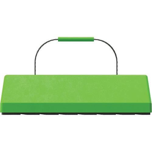 Checkers Safety SafeRay  Aircraft Wheel Chock with Cable Handle & Rubber Pad, Urethane, Fluorescent Green, 24" W x 8" D x 6" H Helyx Safety & Industrial Supplies