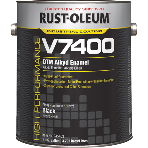 High-Performance V7400 System 340 VOC DTM Alkyd Enamel, Black, High-Gloss, Gallon Helyx Safety & Industrial Supplies