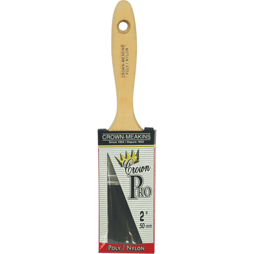 Pinceau droit Pro, Poly/nylon, Manche Bois, Largeur de 2" Helyx Safety & Industrial Supplies
