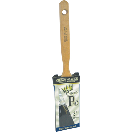 Crown Pro Straight Paint Brush, Bristle, Wood Handle, 2" Width Helyx Safety & Industrial Supplies