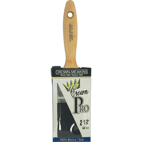 Crown Pro Straight Paint Brush, Bristle, Wood Handle, 2-1/2" Width Helyx Safety & Industrial Supplies