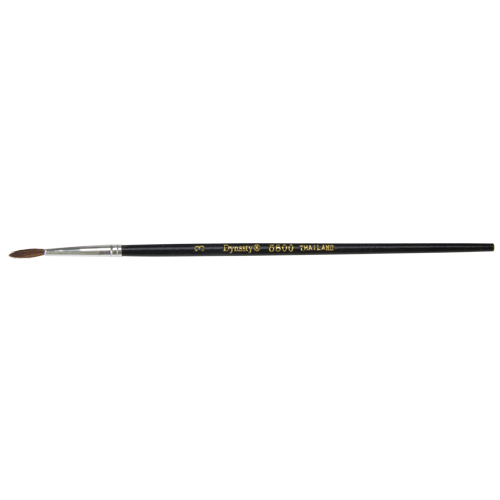 Black Pointed Bristle Artist Brush, 2.1 mm Brush Width, Camel Hair, Wood Handle Helyx Safety & Industrial Supplies
