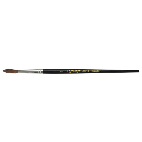 Pinceau pointu &agrave; soies noires pour artiste, Largeur de la brosse de 4 mm, Soie de chameau, Manche &agrave; Bois Helyx Safety & Industrial Supplies