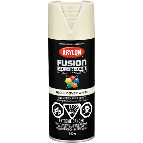 Fusion All-In-One Spray Paint, Dover White, Gloss, 12 oz., Aerosol Can Helyx Safety & Industrial Supplies
