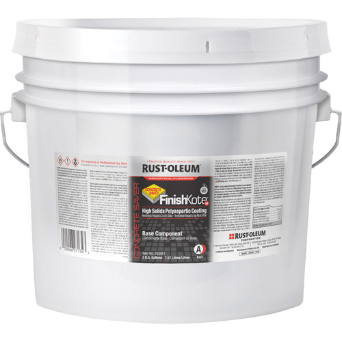 Concrete Saver&reg; FinishKote 80 High Solids Polyaspartic Floor Coating Part A, Pail, Clear/Tint Base Helyx Safety & Industrial Supplies