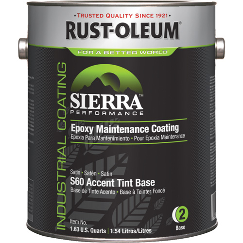 Sierra Performance S60 Water-Based Epoxy Maintenance Coating Accent Base, Gallon, Tint Base Helyx Safety & Industrial Supplies