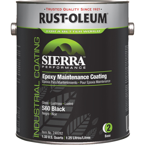Sierra S60 Water-Based Epoxy Maintenance Coating Part 2 Base, Gallon, Black Helyx Safety & Industrial Supplies