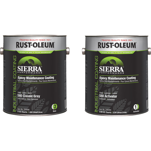 Sierra S60 Water-Based Epoxy Maintenance Coating Kit, Gallon, Grey Helyx Safety & Industrial Supplies