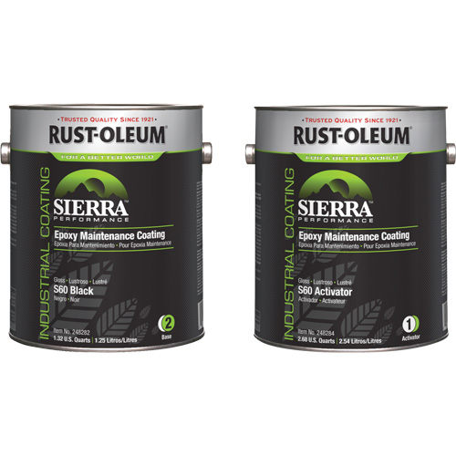 Sierra S60 Water-Based Epoxy Maintenance Coating Kit, Gallon, Black Helyx Safety & Industrial Supplies
