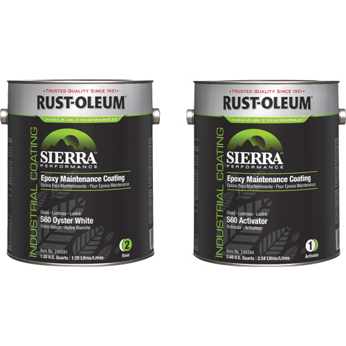 Sierra S60 Water-Based Epoxy Maintenance Coating Kit, Gallon, White Helyx Safety & Industrial Supplies