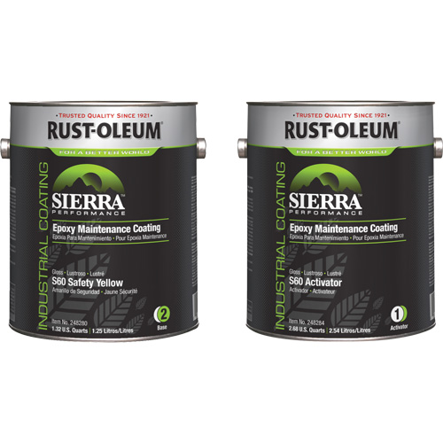 Sierra S60 Water-Based Epoxy Maintenance Coating Kit, Gallon, Yellow Helyx Safety & Industrial Supplies