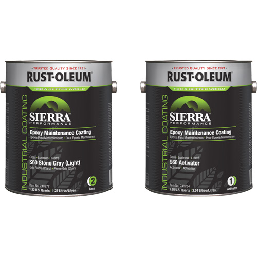Sierra S60 Water-Based Epoxy Maintenance Coating Kit, Gallon, Grey Helyx Safety & Industrial Supplies