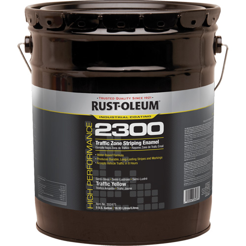 Peinture pour traçage de ligne invers&eacute;e Syst&egrave;me 2300 &agrave; haut rendement, Jaune, 5 gal., Seau Helyx Safety & Industrial Supplies