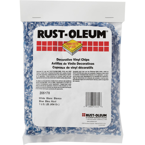 Pastilles de vinyle d&eacute;coratives Concrete Saver, 0,5 kg, Sac, Mlange bleu/blanc Helyx Safety & Industrial Supplies