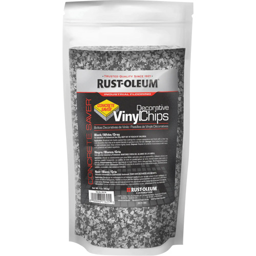 Pastilles de vinyle d&eacute;coratives Concrete Saver, 0,5 kg, Sac, M&eacute;lange noir/blanc/gris Helyx Safety & Industrial Supplies