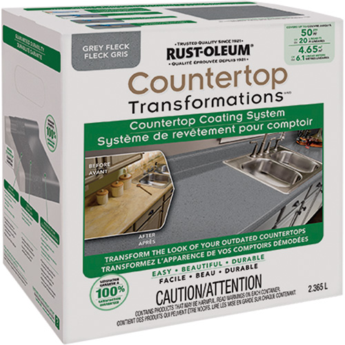 Countertop Transformations&reg; Fleck Countertop Coating System, 2.37 L, Kit, Grey Flock Helyx Safety & Industrial Supplies