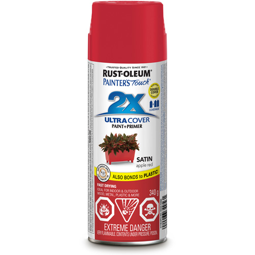 Painter's Touch&reg; Ultra Cover Paint, Apple Red, Satin, Aerosol Can Helyx Safety & Industrial Supplies