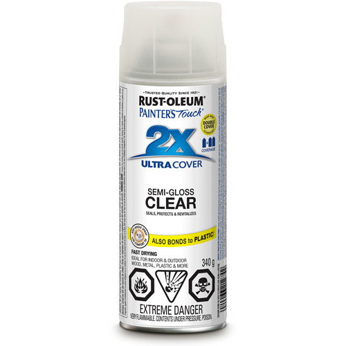 Peinture &agrave; pouvoir couvrant &eacute;lev&eacute; Painter's Touch, Transparent, Semi-brillant, Canette a&eacute;rosol Helyx Safety & Industrial Supplies