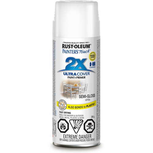 Painter's Touch&reg; Ultra Cover Paint, White, Semi-Gloss, Aerosol Can Helyx Safety & Industrial Supplies