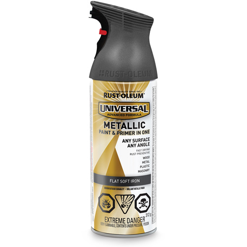 Universal&reg; Spray Paint, Soft Iron, Flat/Metallic, Aerosol Can Helyx Safety & Industrial Supplies
