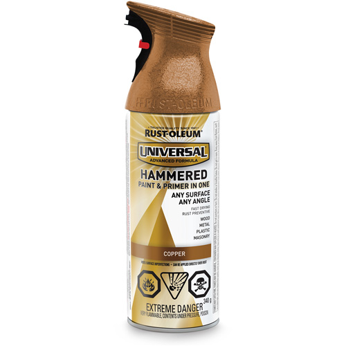 Universal&reg; Paint & Primer In One Spray Paint, Copper, Hammered, Aerosol Can Helyx Safety & Industrial Supplies