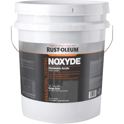 Noxyde Elastomeric Acrylic Coating, 5 gal., Pail, Grey Helyx Safety & Industrial Supplies