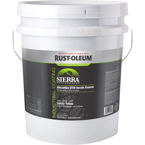 Sierra Performance MetalMax&reg; Plus DTM Acrylic Enamel, 5 gal., Pail, Yellow Helyx Safety & Industrial Supplies