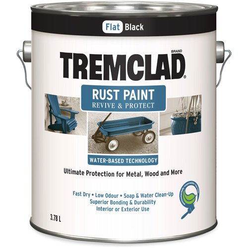 Peinture antirouille &agrave; base d'eau Tremclad, 3,78 L, Gallon, Noir Helyx Safety & Industrial Supplies