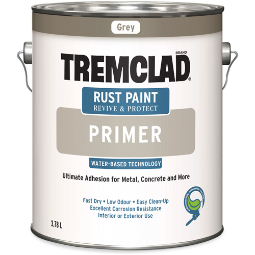 Tremclad&reg; Water-Based Rust Paint Primer, 3.78 L, Gallon, Grey Helyx Safety & Industrial Supplies