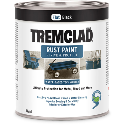 Peinture antirouille &agrave; base d'eau Tremclad, 946 ml, Canette, Noir Helyx Safety & Industrial Supplies