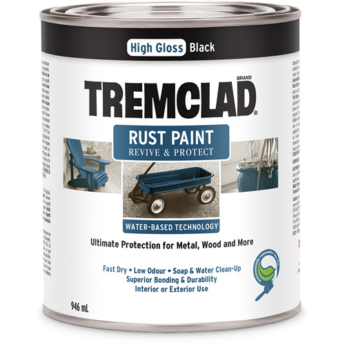 Tremclad&reg; Water-Based Rust Paint, 946 ml, Can, Black Helyx Safety & Industrial Supplies