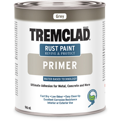 Tremclad&reg; Water-Based Rust Paint Primer, 946 ml, Can, Grey Helyx Safety & Industrial Supplies