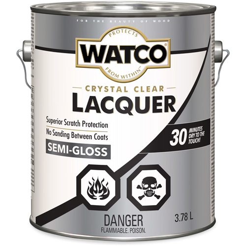 Laque pour bois Watco, 3,78 L, Transparent, Semi-brillant Helyx Safety & Industrial Supplies