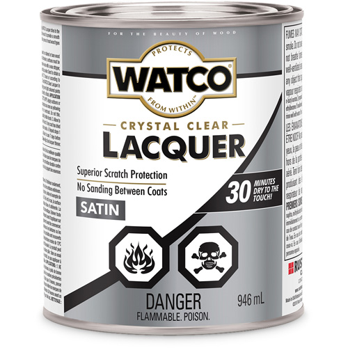 Watco&reg; Lacquer Wood Finish, 946 ml, Clear, Satin Helyx Safety & Industrial Supplies