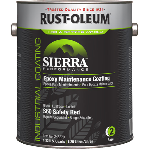 Sierra Performance S60 Maintenance Coating Base Component, 1 gal., Water-Based, Gloss, Red Helyx Safety & Industrial Supplies