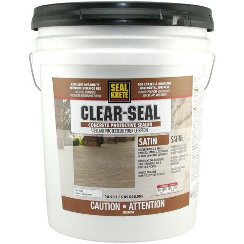 Seal-Krete&reg; Protective Sealer, 18.93 L, Water-Based, Satin, Clear Helyx Safety & Industrial Supplies