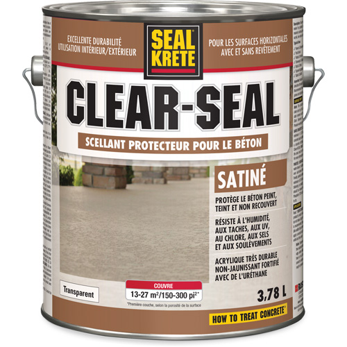 Seal-Krete&reg; Protective Sealer, 3.78 L, Urethane-Based, Satin, Clear Helyx Safety & Industrial Supplies