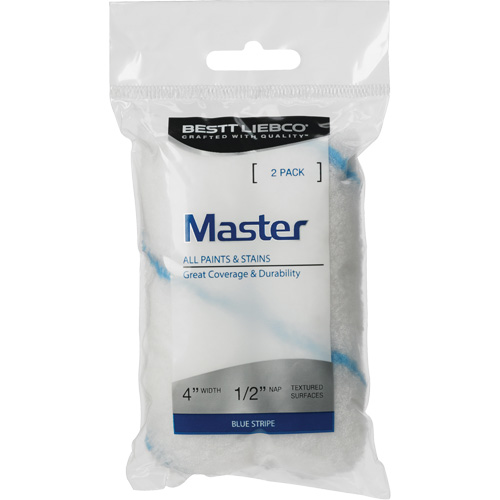 Master Blue Stripe Mini Roller Cover, 13 mm (1/2") Nap, 101.6 mm (4") L Helyx Safety & Industrial Supplies